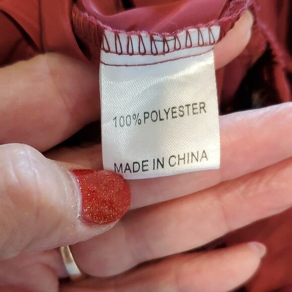 LF Burgundy Zipper Joggers SZ S - Picture 7 of 8